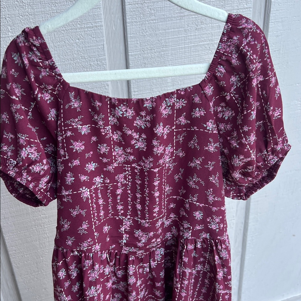 Trixxi girl Burgundy Patterned Dress